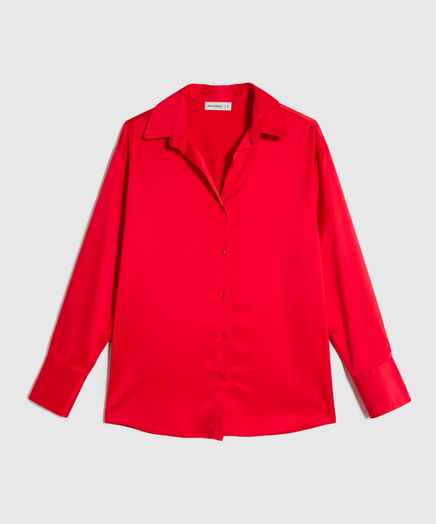 Camisa Satinada de Manga Larga para Mujer