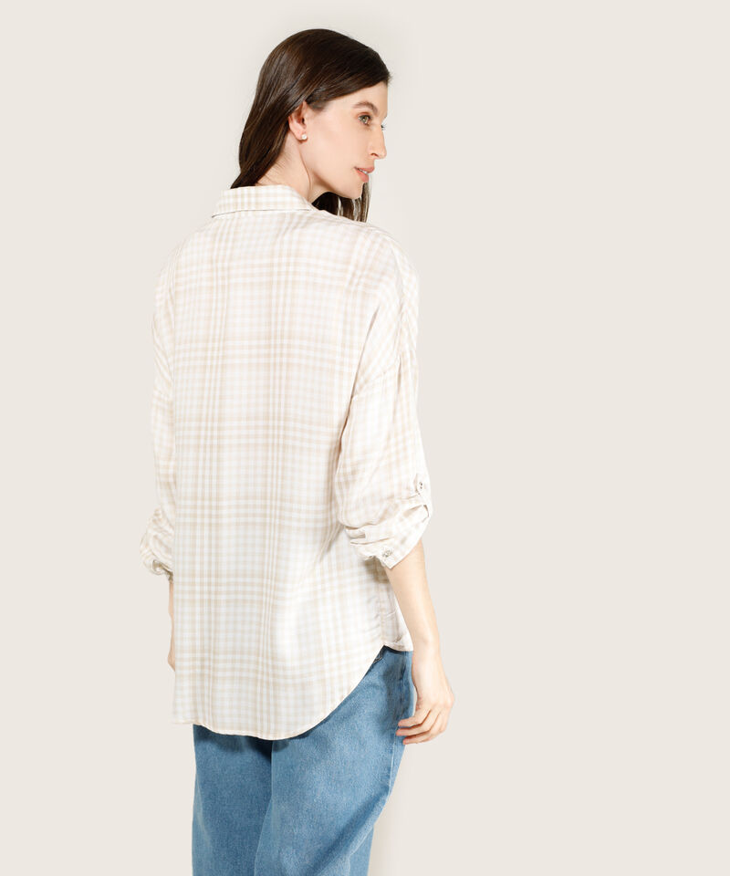 Camisa A Cuadros Manga Larga Para Mujer