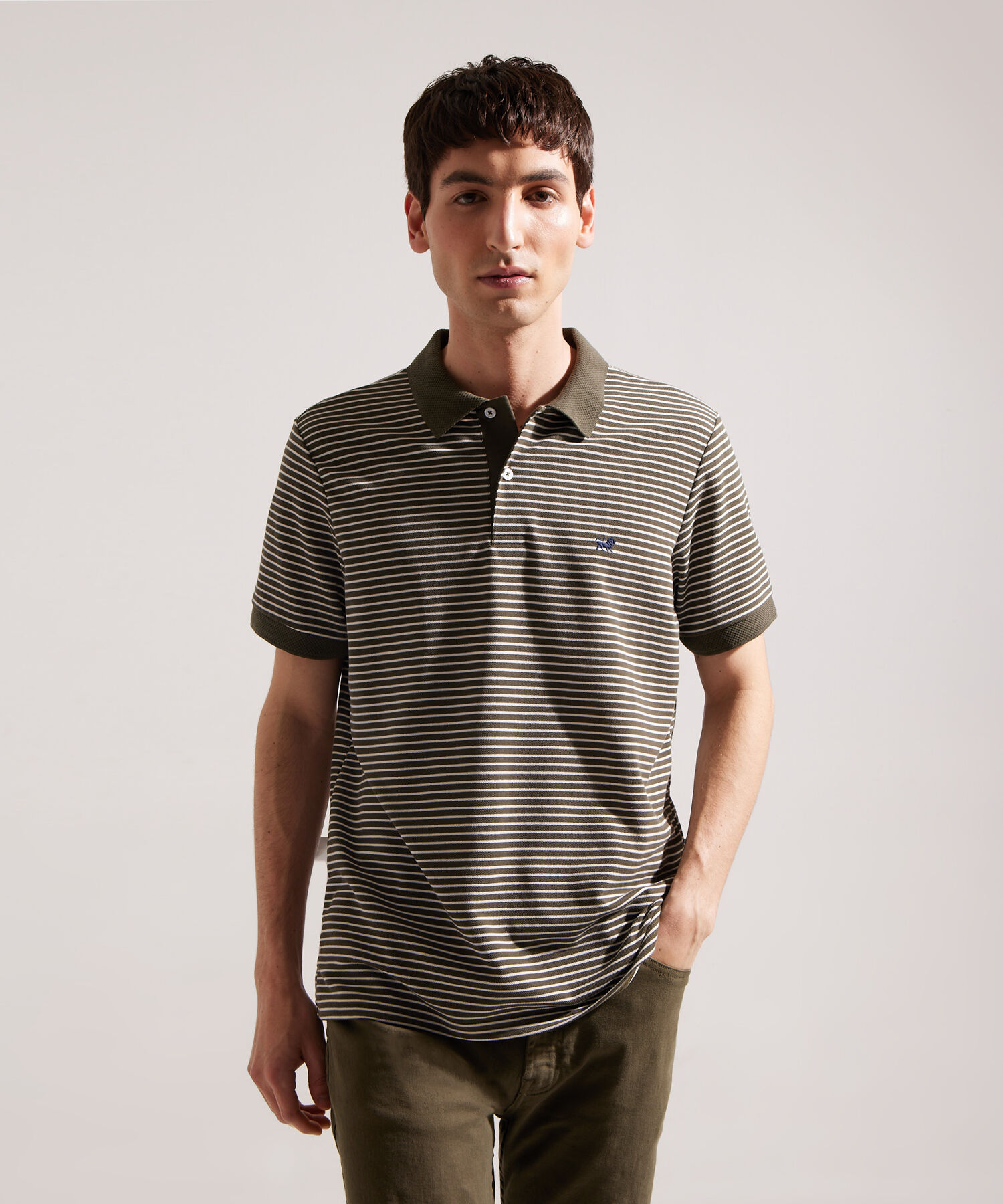 Polo Cuello Tejido Preteñido Bicolor Continuo