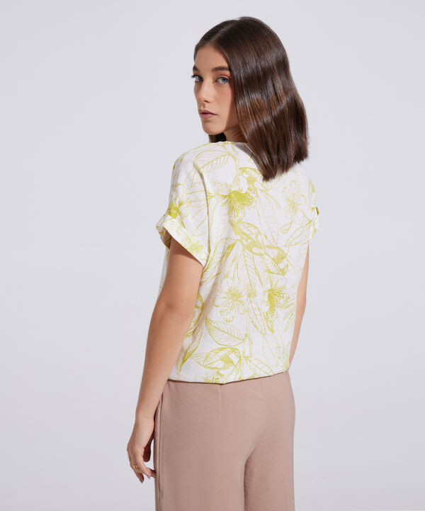 Blusa Manga Corta Corrida Estampada