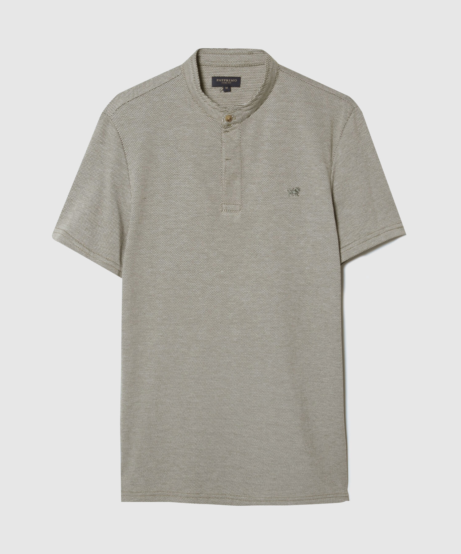 Polo Unicolor Cuello Mao, Pechera Con Botones Ocultos Y Silueta Slim Fit, Cítrico Marinero