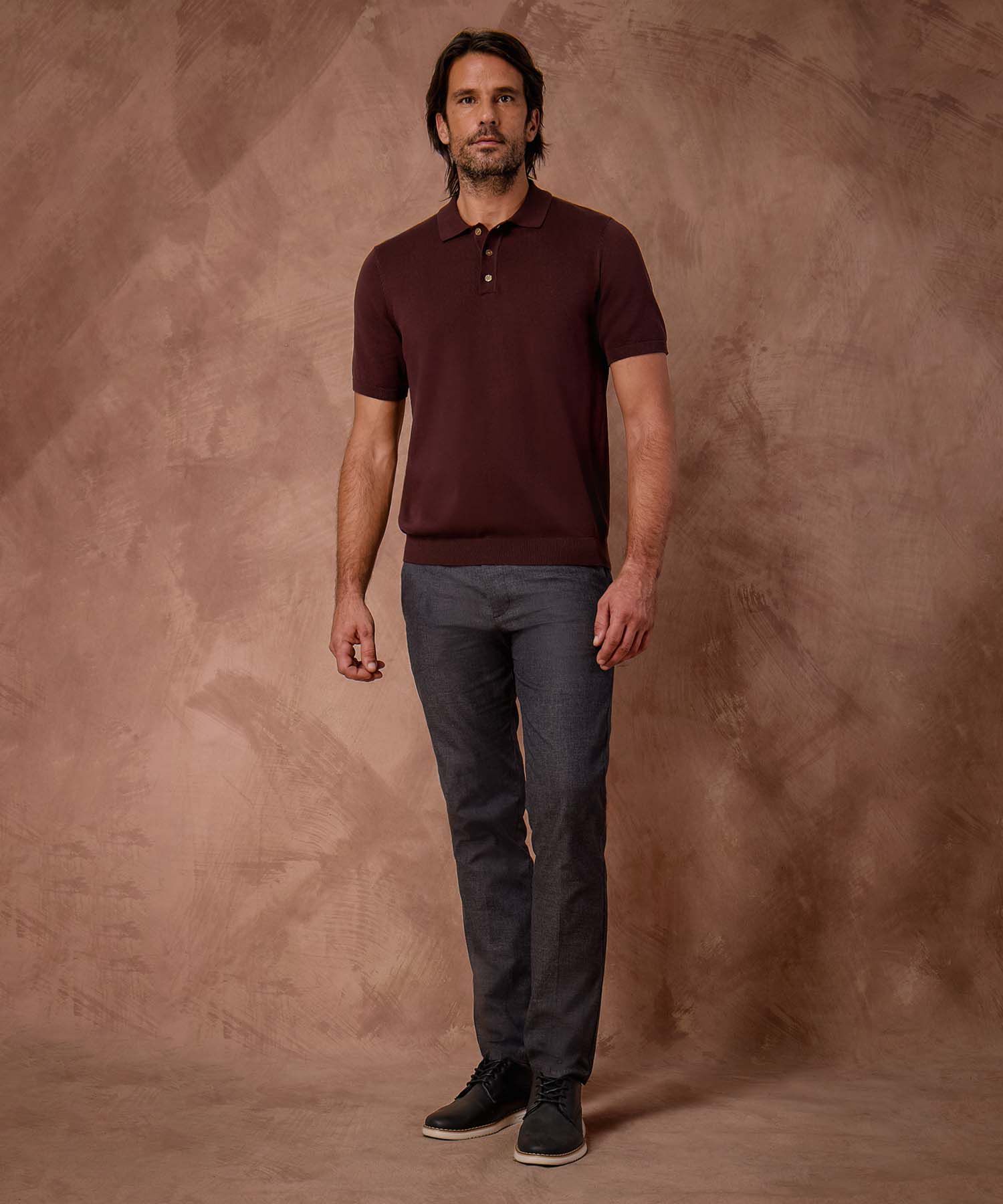 Polo De Punto Manga Corta Estilo Clásico Para Hombre