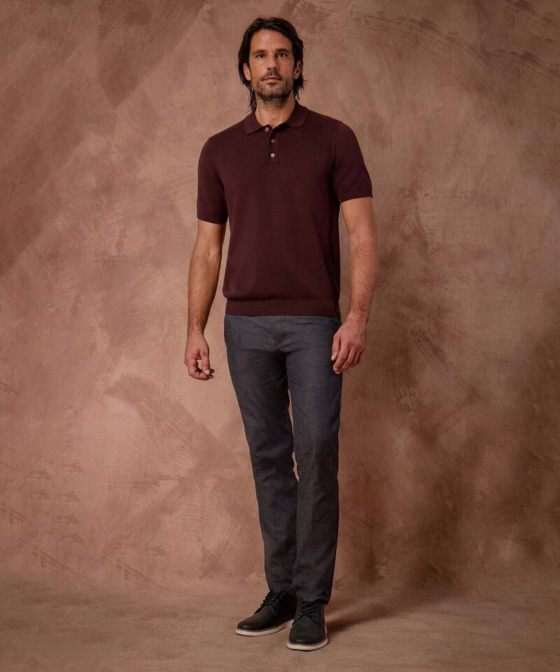 Polo De Punto Manga Corta Estilo Clásico Para Hombre