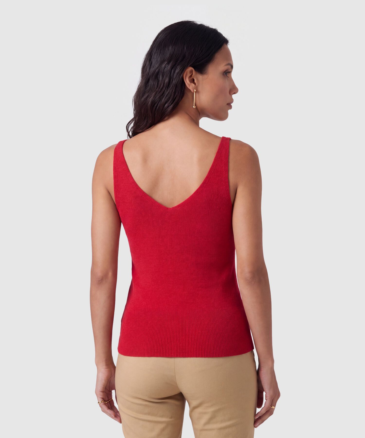 Camiseta Sin Mangas Cuello V Para Mujer