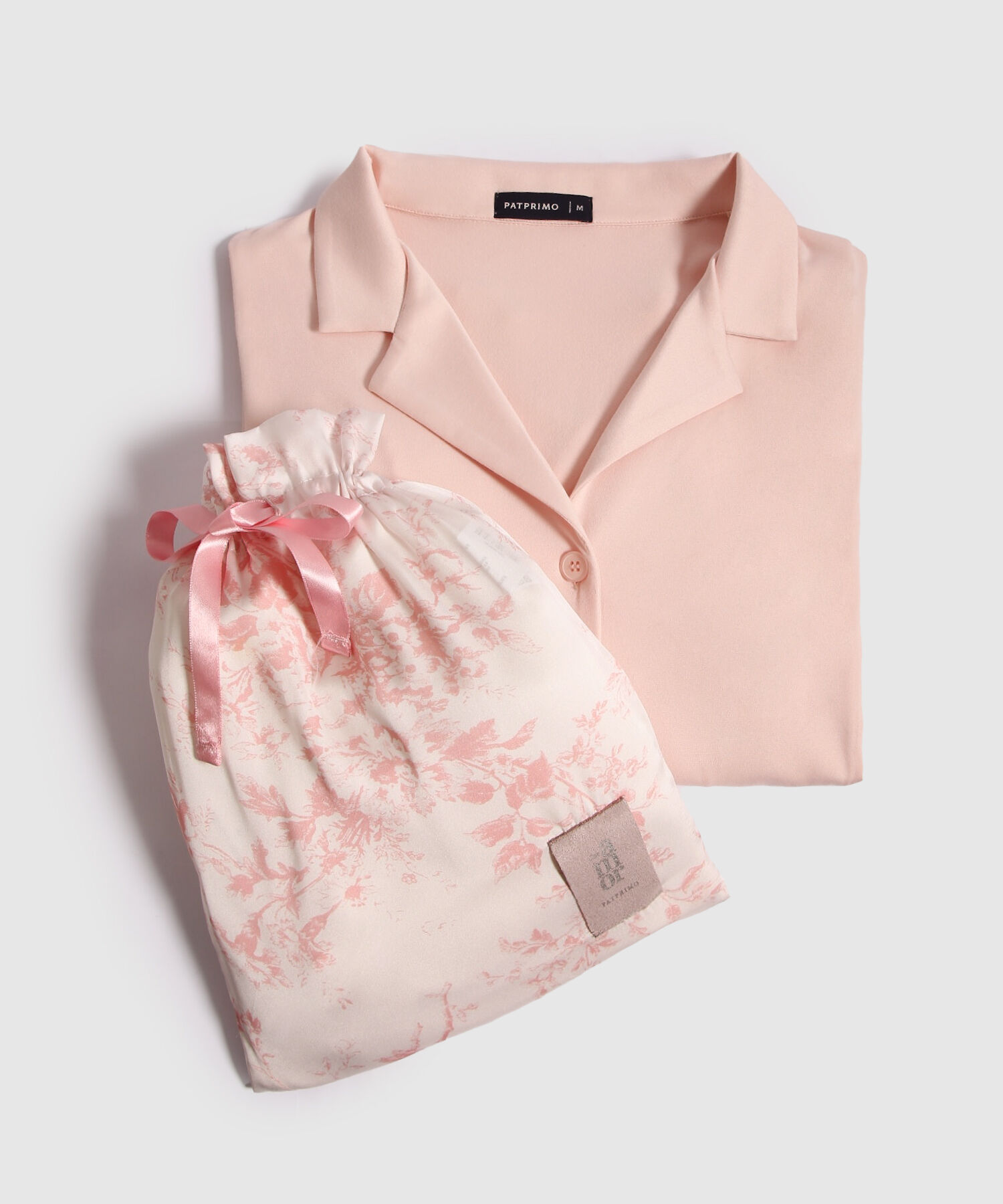 Pijama Bata Manga Corta Unicolor Con Bolsa Regalables