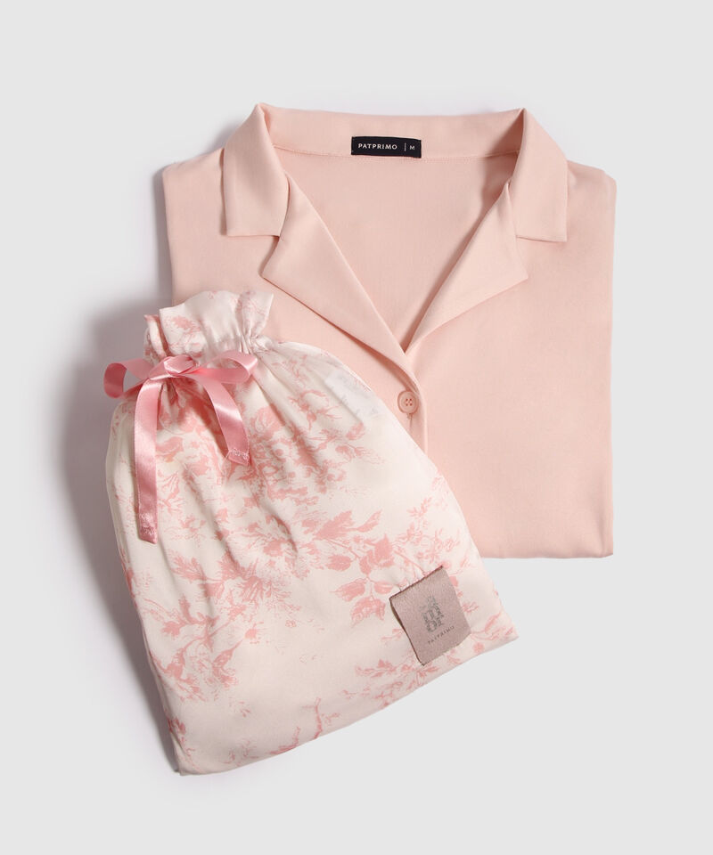 Pijama Bata Manga Corta Unicolor Con Bolsa Regalables