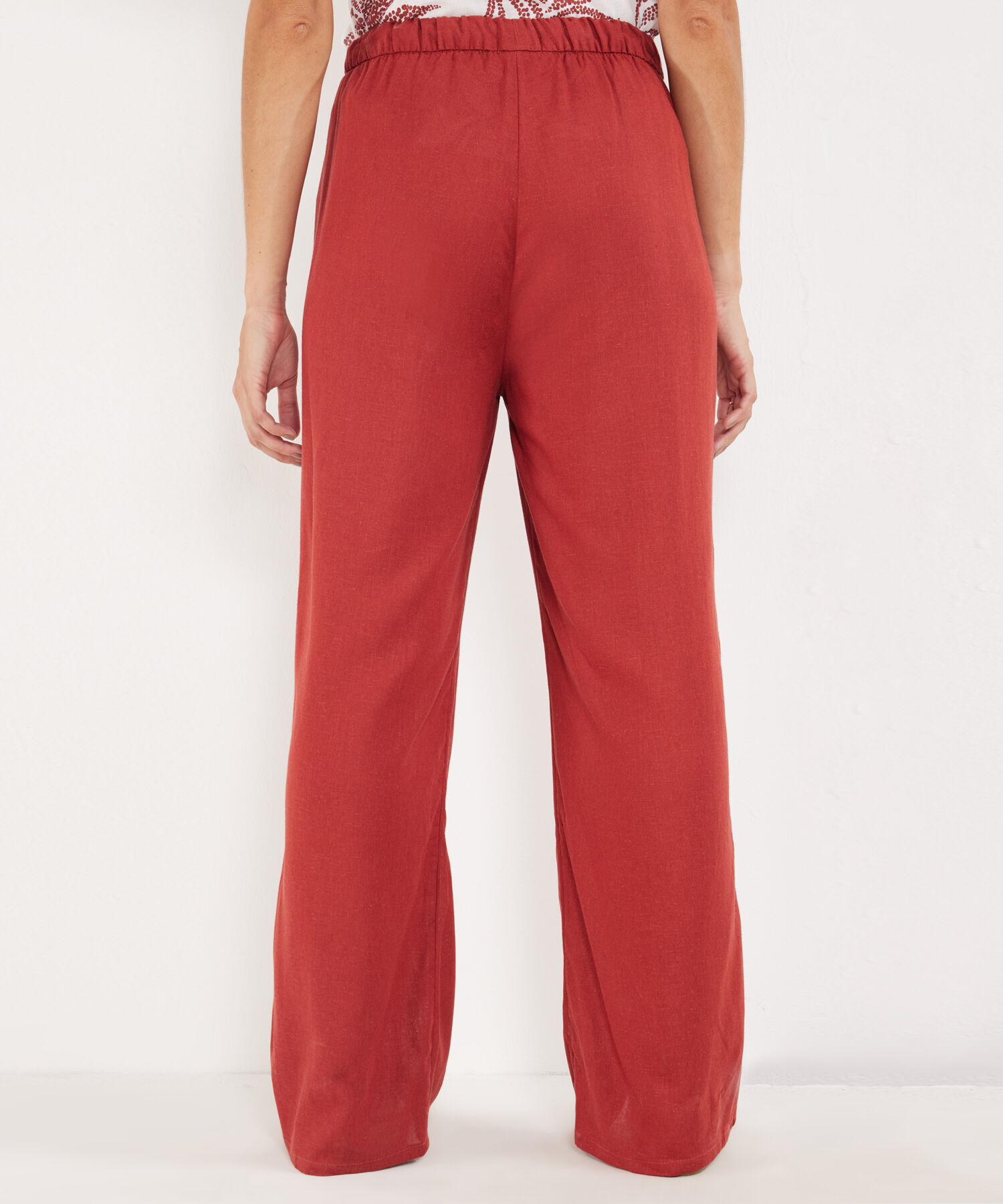 Pantalón Bota Recta En Lino