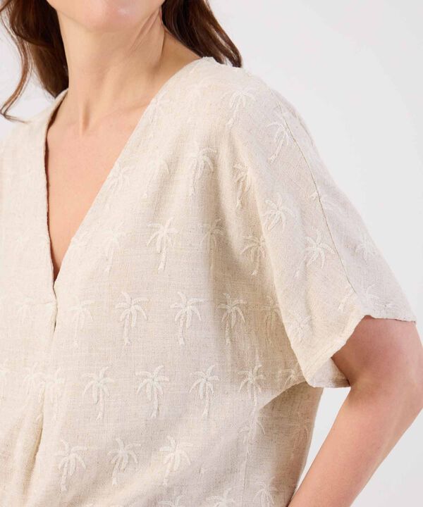 Blusa Estampada con Manga Corta para Mujer image number null