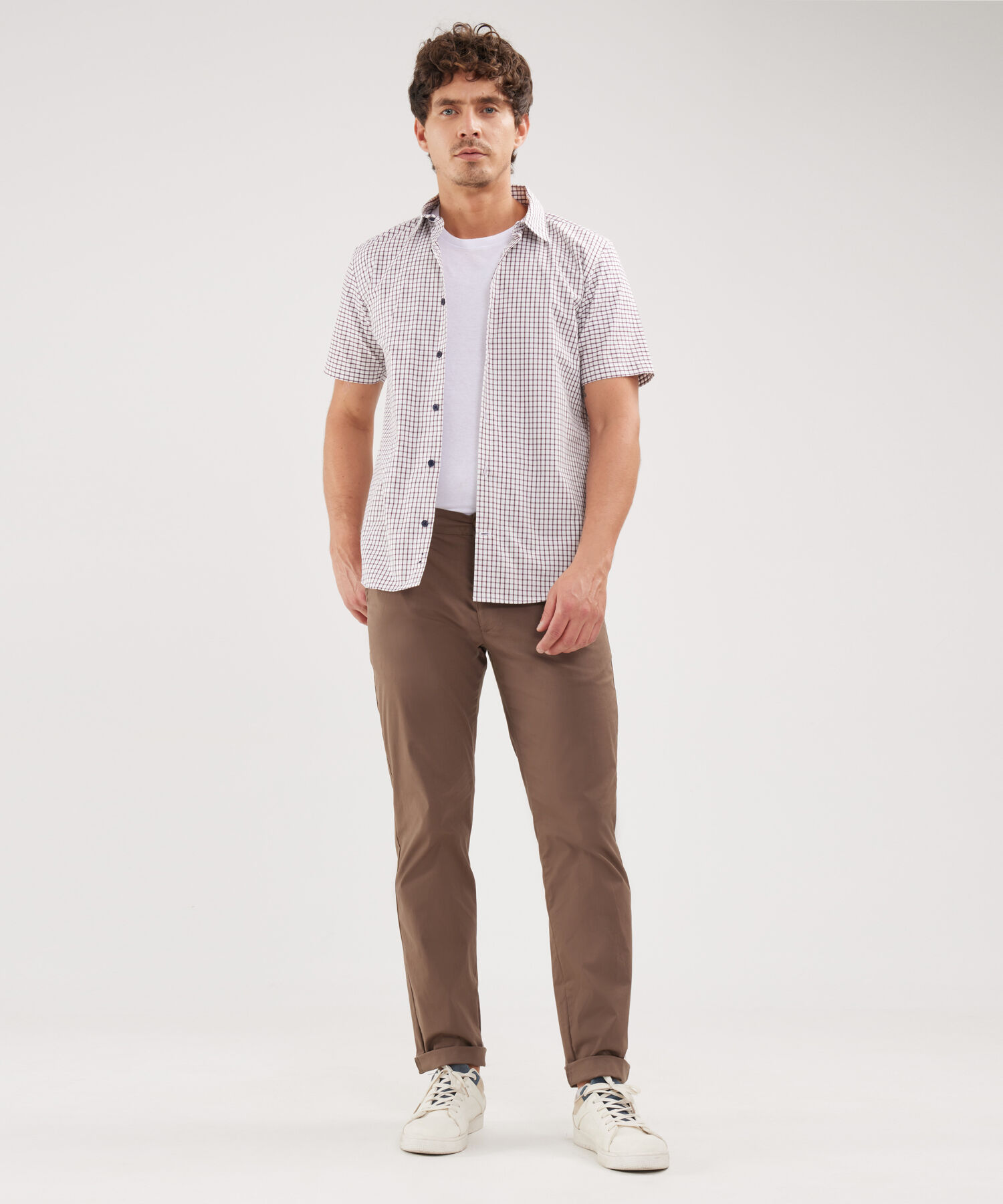 Camisa Manga Corta  Preteñida Slim Fit