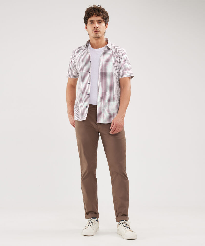 Camisa Manga Corta  Preteñida Slim Fit