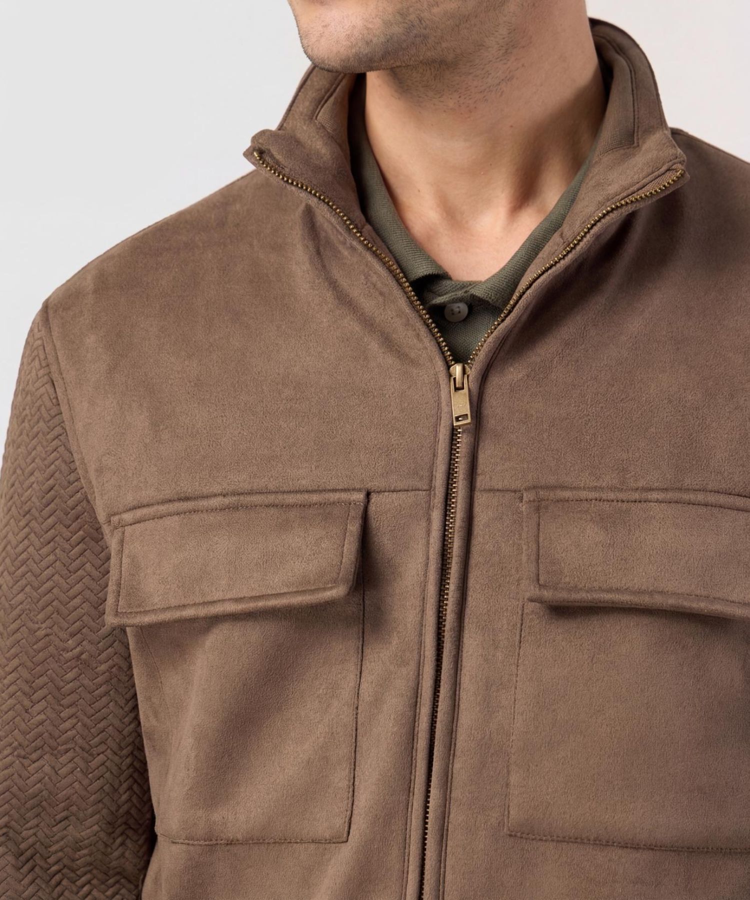 Chaqueta Con Bolsillos De Tapa Para Hombre