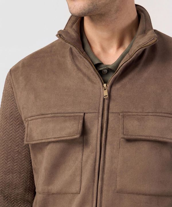 Chaqueta Con Bolsillos De Tapa Para Hombre