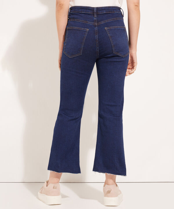 Jean Cropped Flare Tono Oscuro