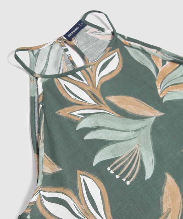 Blusa Estampada Sin Mangas  image number null