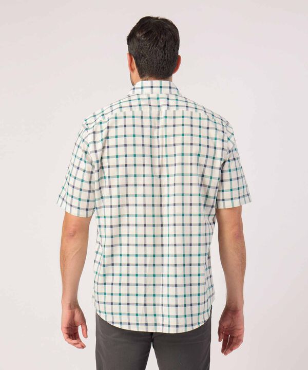 Camisa A Cuadros Manga Corta Con Bolsillo 