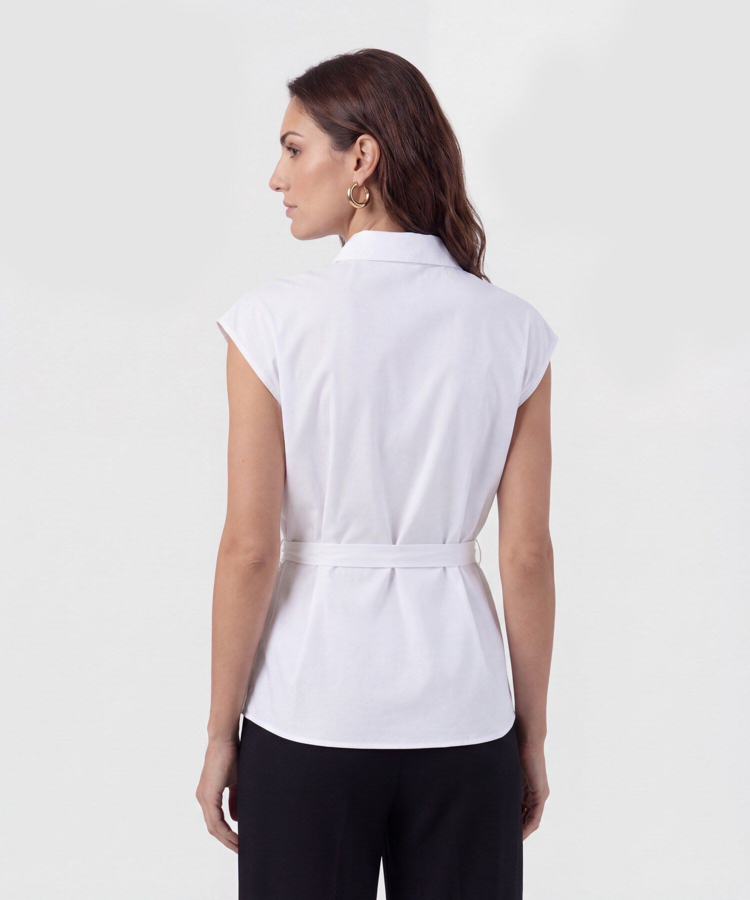 Camisa Minimalista Con Lazo Para Mujer