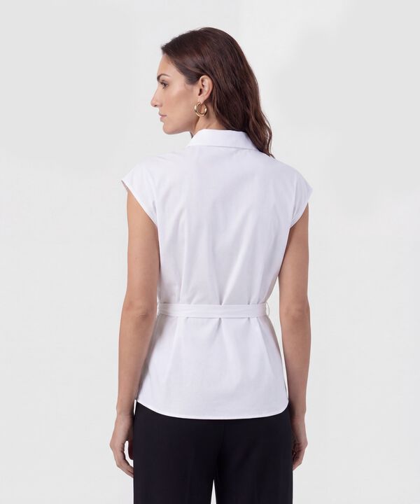 Camisa Minimalista Con Lazo Para Mujer
