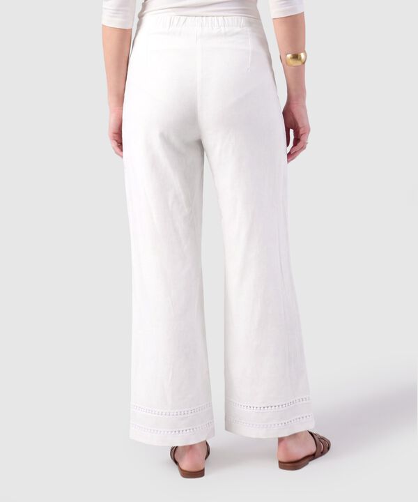 Pantal&oacute;n De Bota Ancha Con Encaje Para Mujer