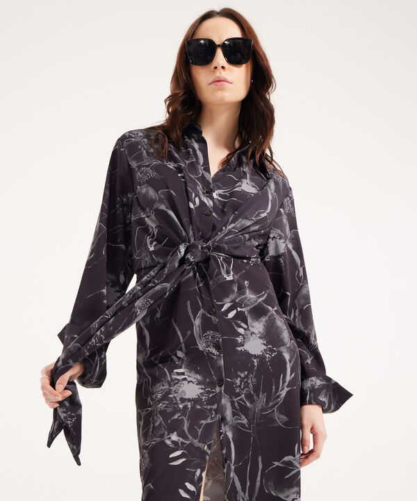 Vestido Estampado Con Manga ¾