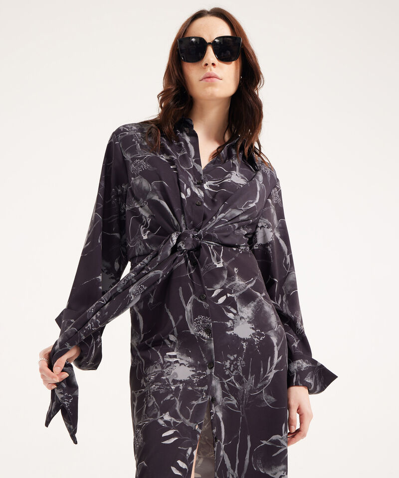 Vestido Estampado Con Manga ¾