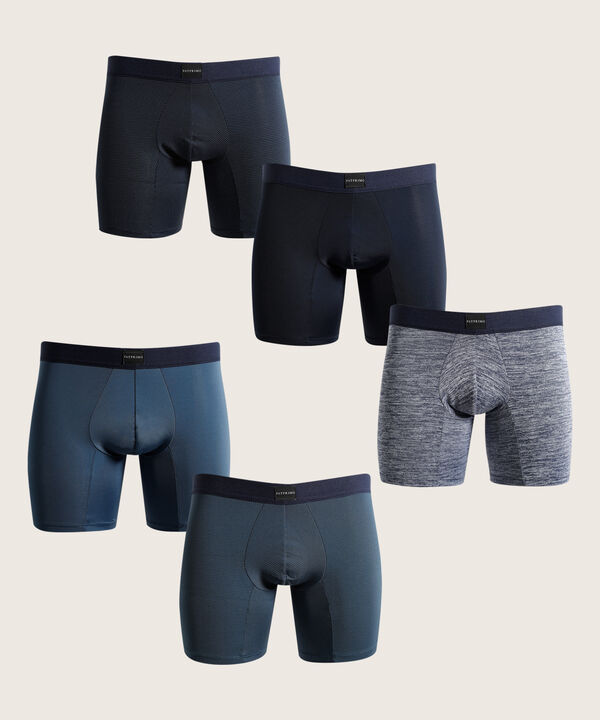 Boxer Pack X5 Medio Microfibra Unicolor Con Textura image number null