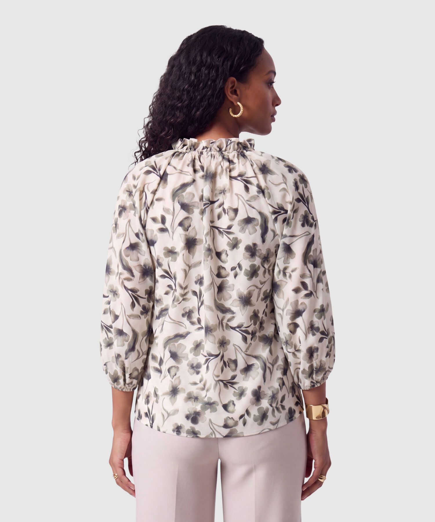 Blusa Con Estampado Y Escote En V Mujer