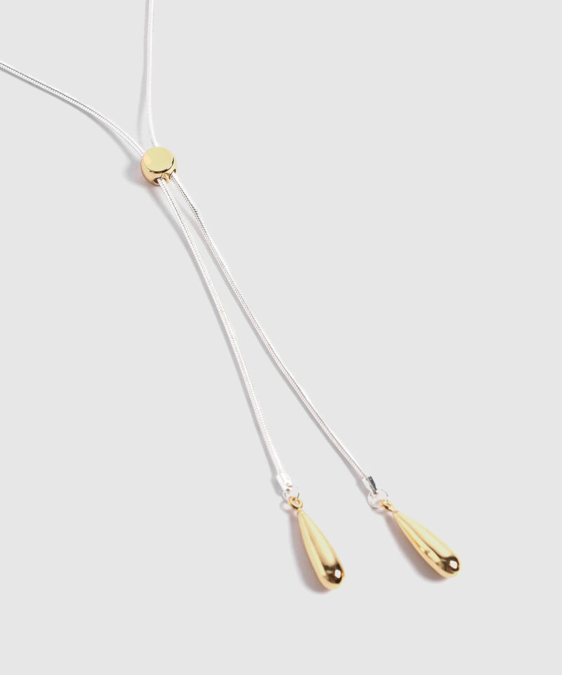 Collar Para Mujer Tipo Lazo con Gota Metálica