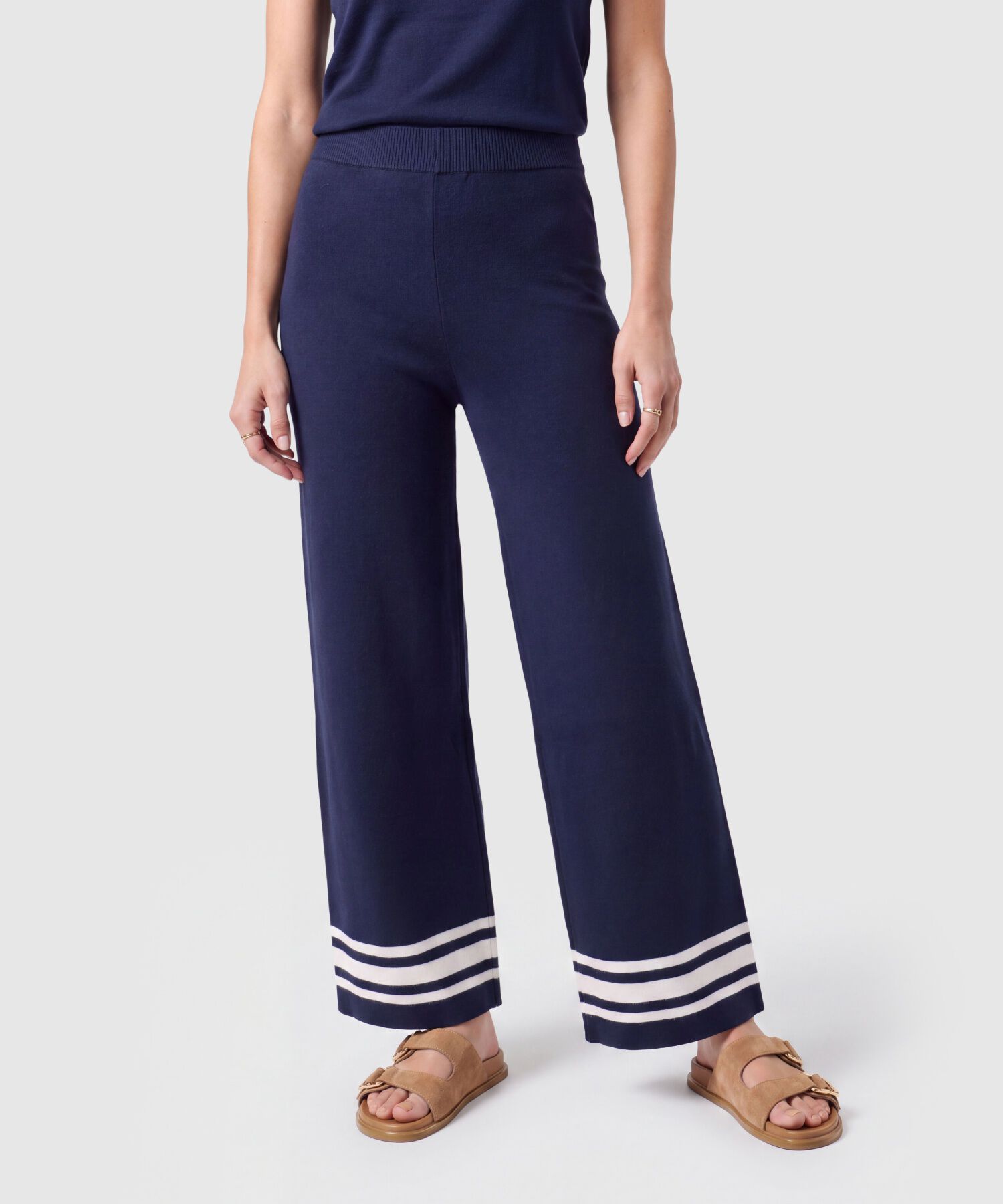 Pantal&oacute;n Fluido A Rayas Para Mujer