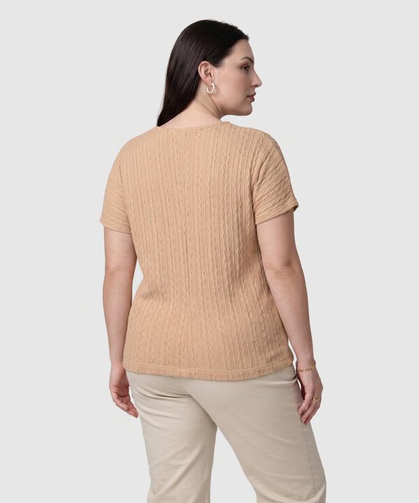 Camiseta Cuello V Textura Mujer Curvy