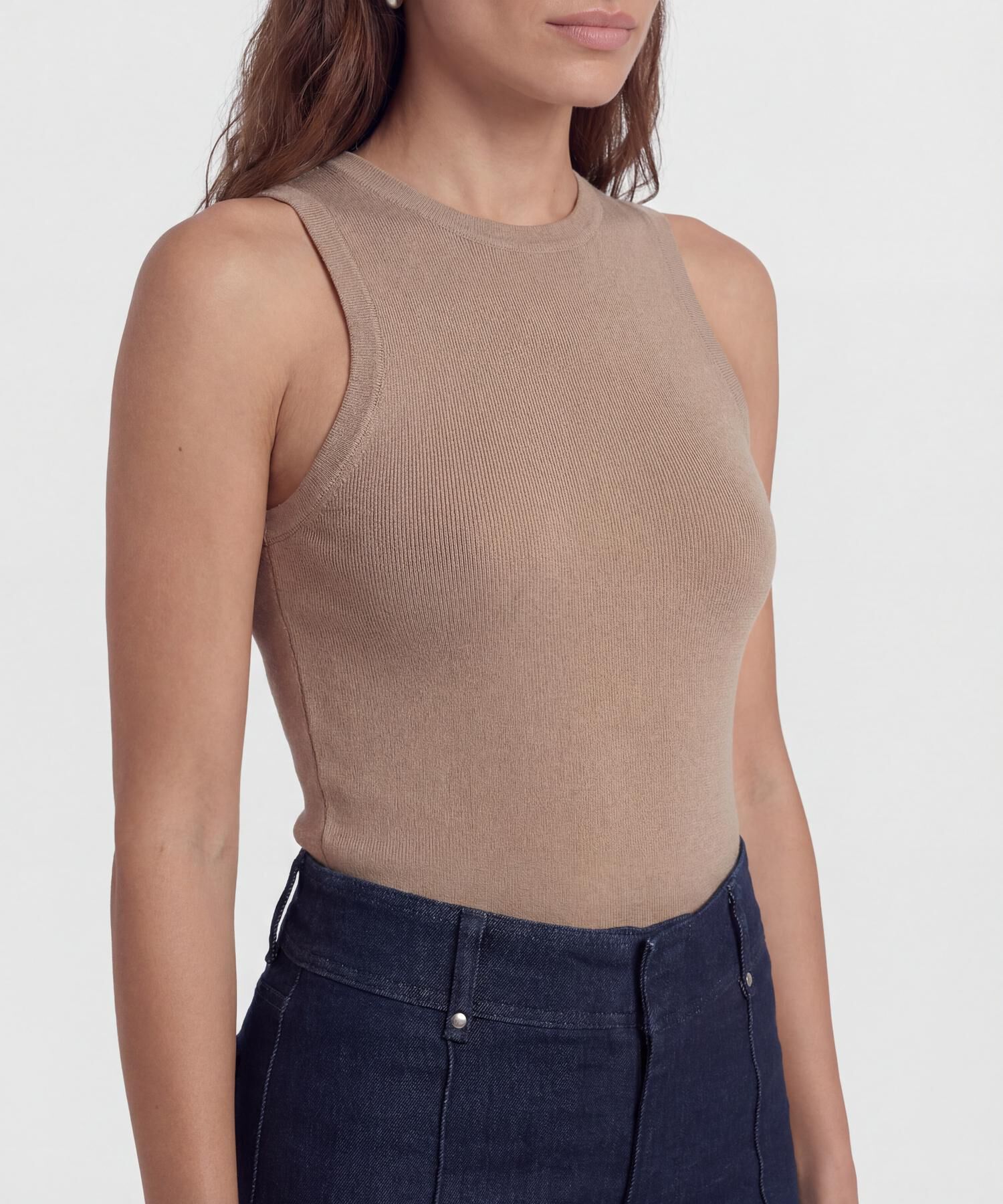 Camiseta de Punto Sin Mangas para Mujer
