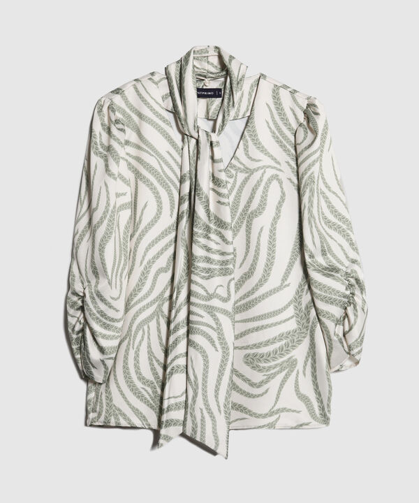 Blusa Estampada Con Cuello Removible