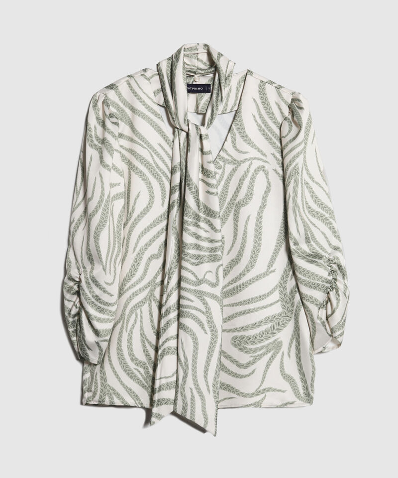 Blusa Estampada Con Cuello Removible