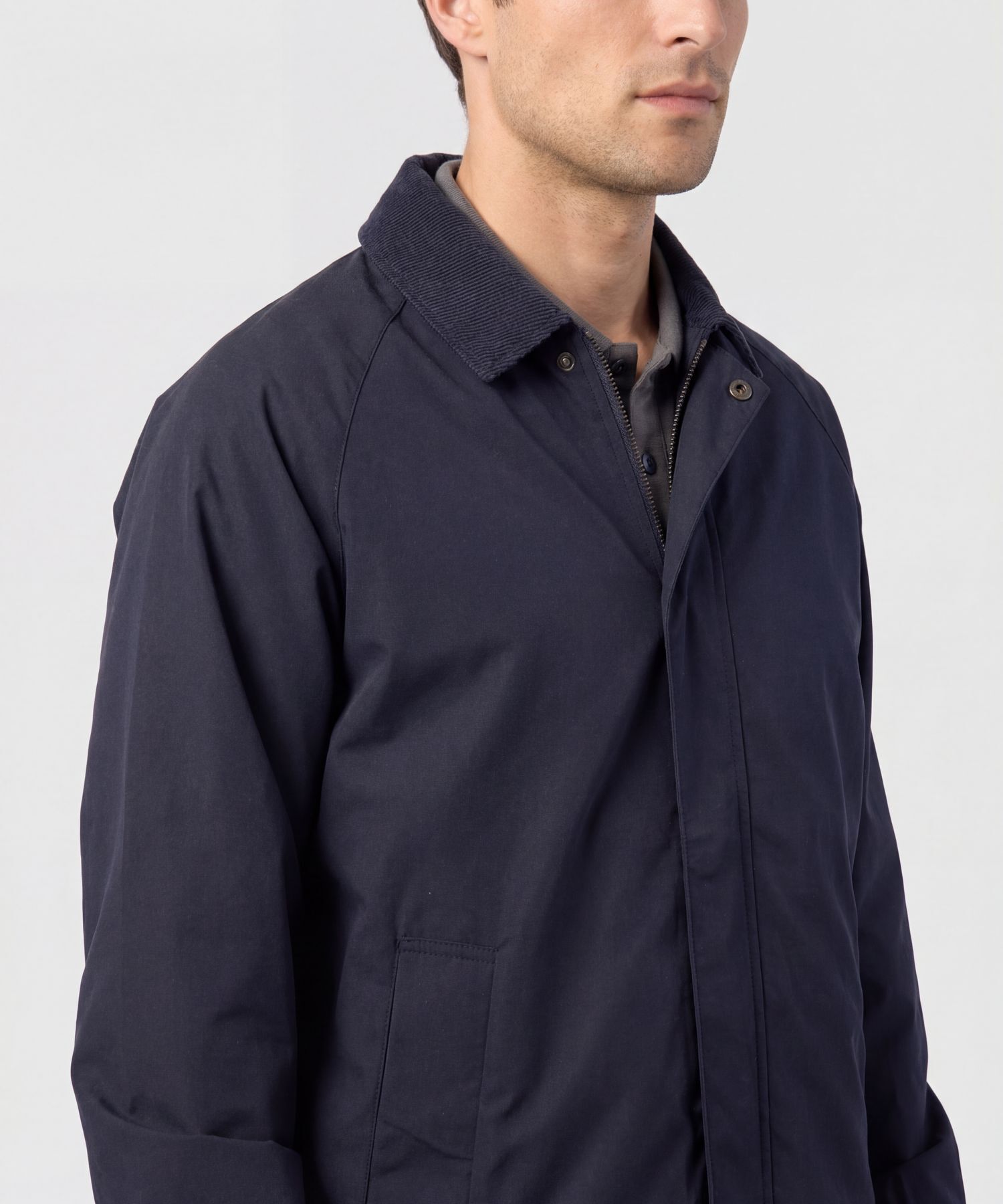 Chaqueta Harrington Con Cuello De Pana