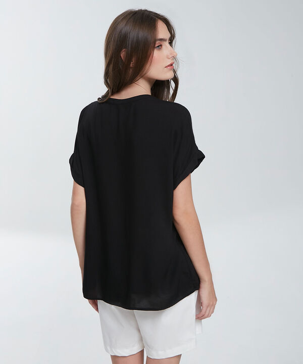 Blusa Manga Corta Unicolor