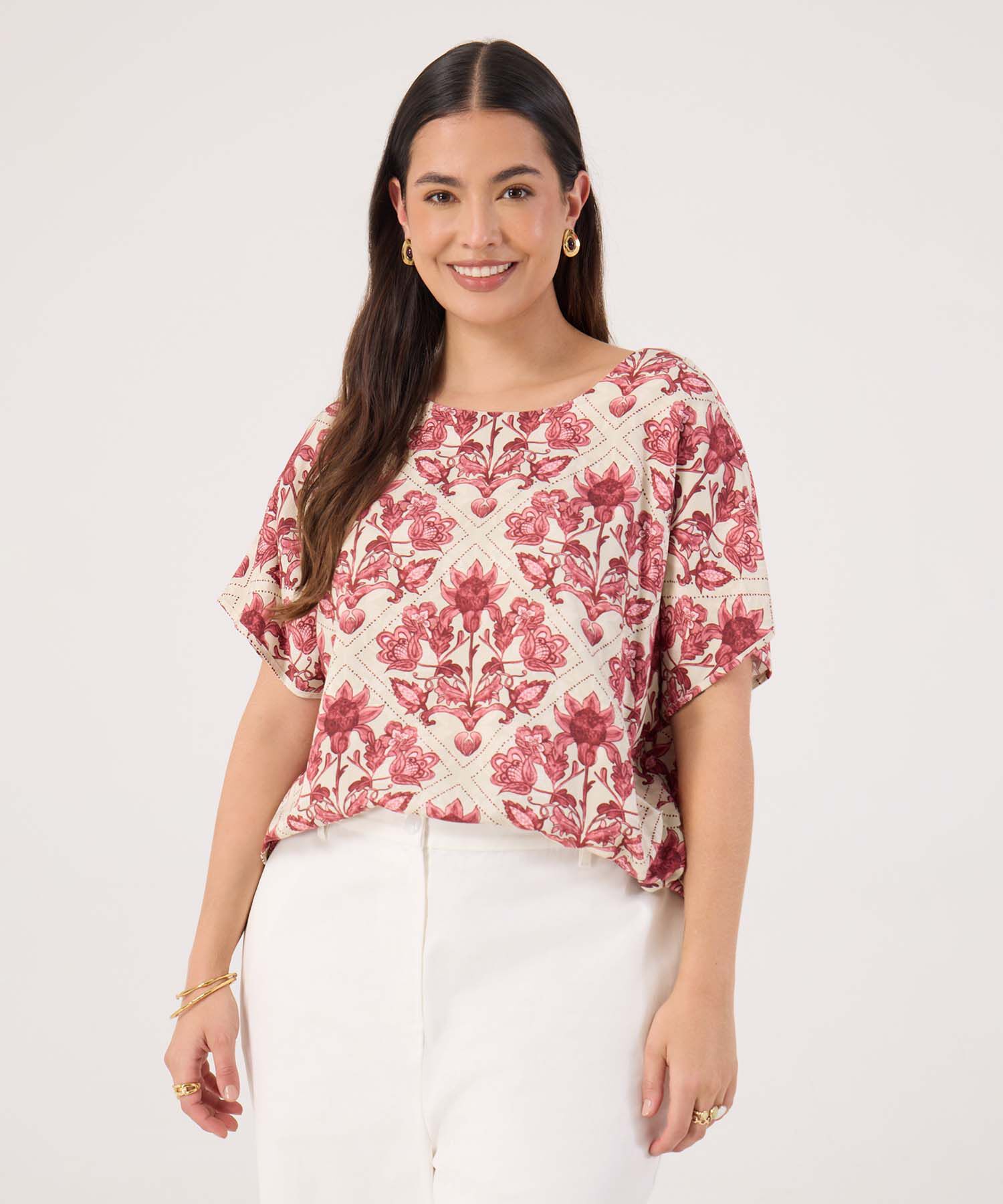 Blusa Manga Corta Para Mujer