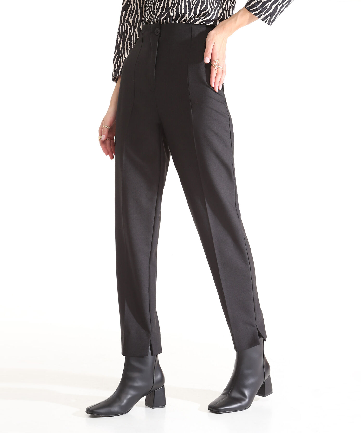 Pantalon Tiro Alto Unicolor