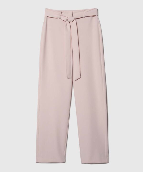 Pantalón Unicolor Con Cinturón