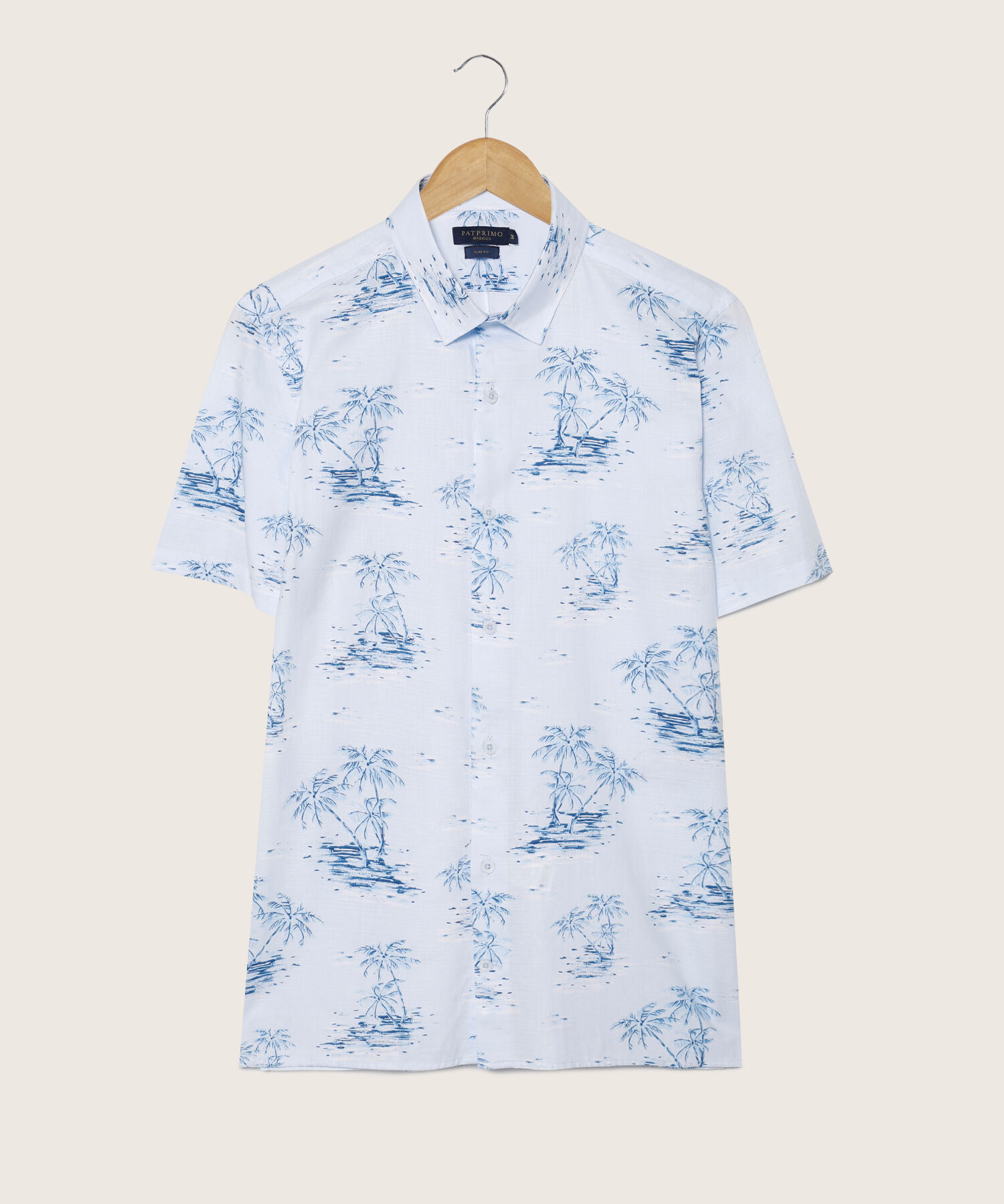 Camisa Manga Corta Estampada Slim Fit