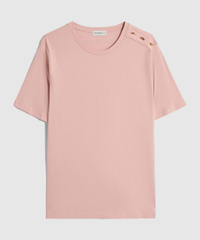 Camiseta Con Botones En Hombro Para Mujer Curvy