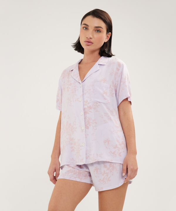 Pijama Camisa Resort Manga Corta Con Short Estampado