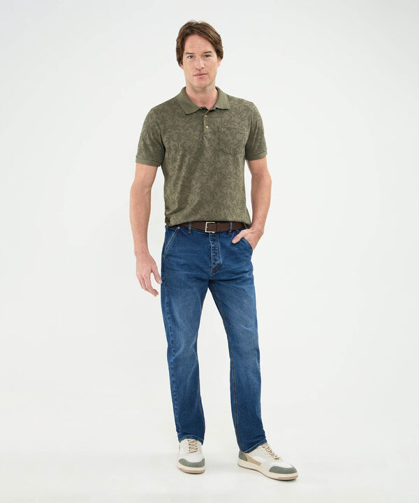 Polo Estampada, Cuello Y Puños Tejidos image number null
