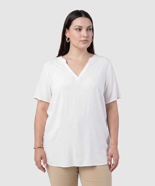 Blusa Fluida Cuello en V para Mujer Curvy image number null