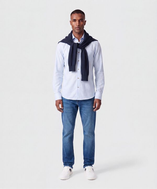 Camisa Manga Larga con Bolsillo Para Hombre