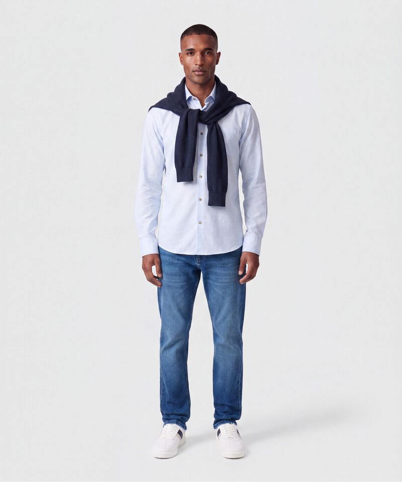 Camisa Manga Larga con Bolsillo Para Hombre
