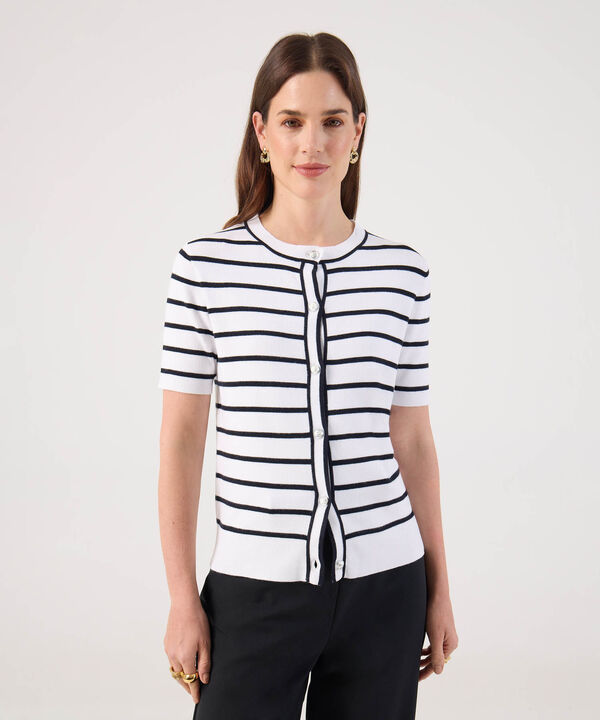 Camiseta A Rayas Con Botones  image number null
