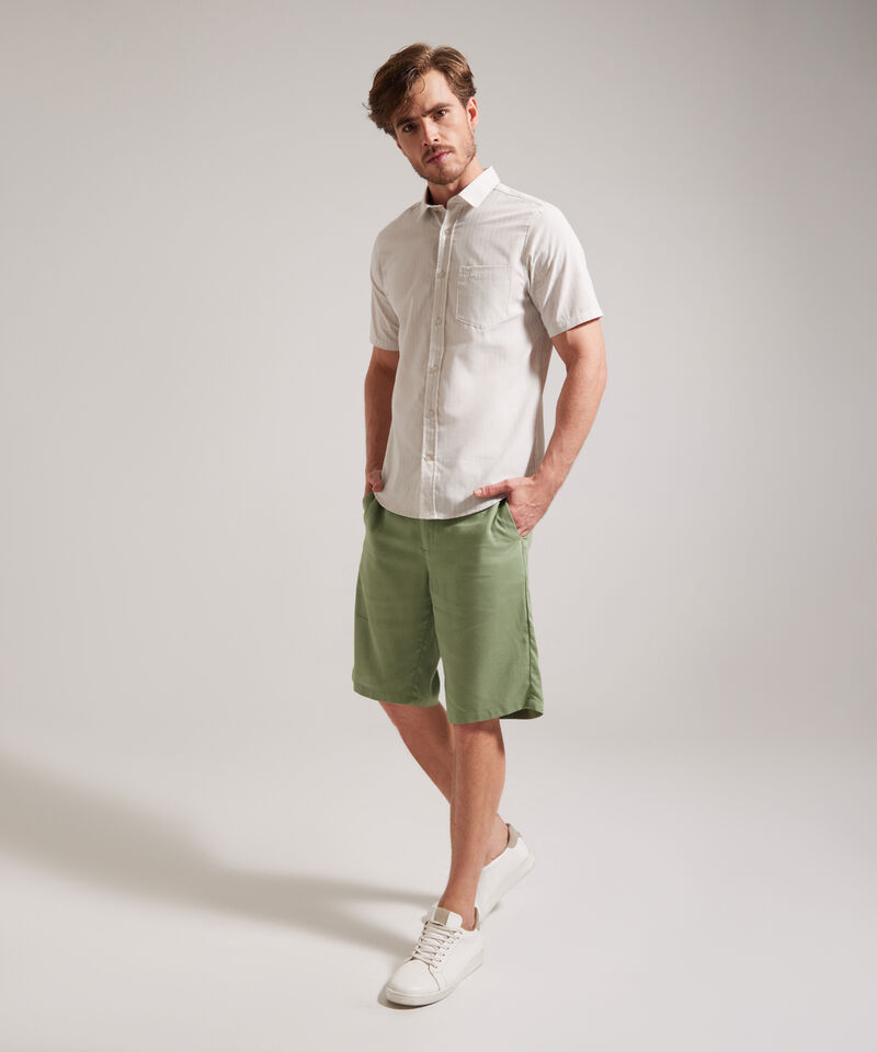 Camisa Estampada Manga Corta Con Bolsillo Y Silueta Slim Fit