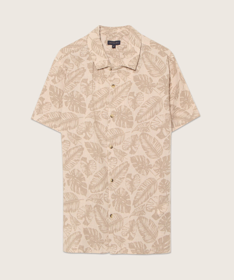 Camisa Manga Corta Estampada Y Teñida