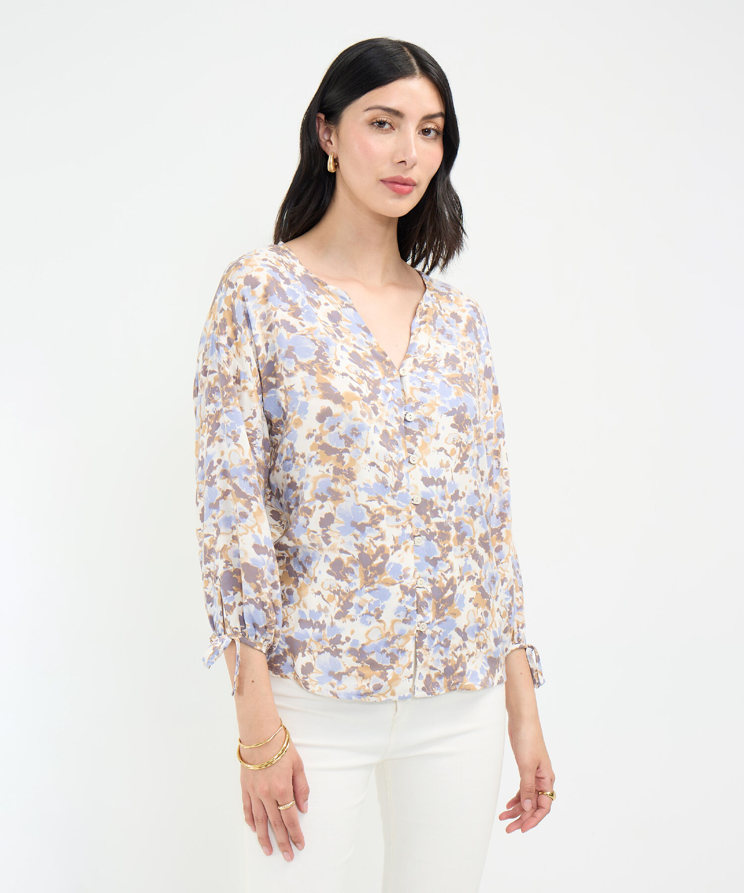 Blusa Estampado Floral de Manchas