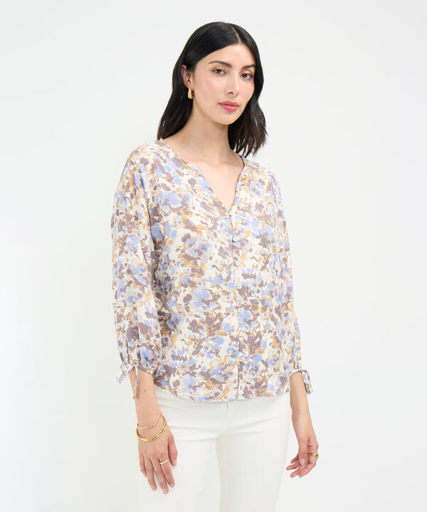 Blusa Estampado Floral de Manchas