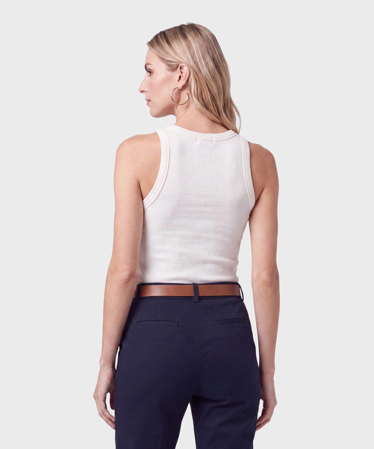 Camiseta Sin Mangas Acanalada Para Mujer